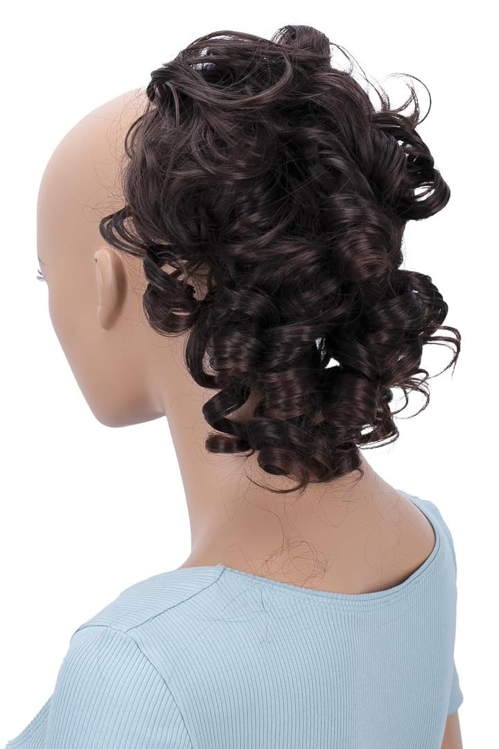 CAISHA Jumbo Hairpiece Scrunchy Updo Voluminous Curly Messy Bun Brown Mix G4L