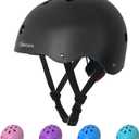 Kids Youth Bike Helmet - Lightweight and Safe Helmet for Boys and Girls Toddler, Adjustable Multi-Sport Helmets for Skateboard Skate Scooter (Medium (19.7''-21.3''), Matte Black)