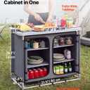 VEVOR Camping Storage Cabinet, Outdoor Portable Aluminum Lightweight Table, Quick Set-up Compact Kitchen Cook Station, with 6 Shelves and Carry Bag, for Picnic, BBQ, Party, Camping, RV Traveling, 37.8 x 18.9 x 31.1 inch