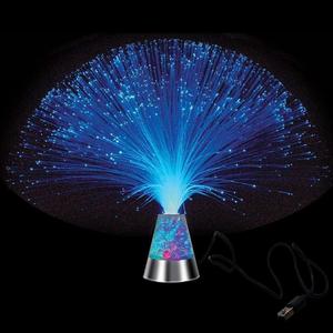 13 inch USB Corded Ice Fiber Optic Mood Novelty Lamps Lighting Glacier Lite with Color-Changing Crystals Base (USB)