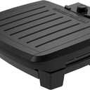 GEORGE FOREMAN Contact Submersible Grill, 5-Serving Grill - Adjustable Temperature Control, Black Plates, Wash the Entire Grill (Black/Grey)
