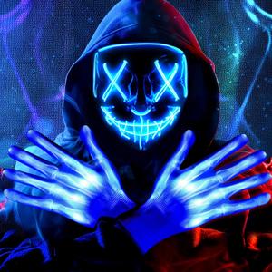 Halloween LED Light Up Mask, Scary Glowing Mask for Cosplay Costumes, Festival, Carnival Party Supplies Gifts (Blue)
