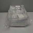 Isaac Jacobs 2-Piece (11.9" x 8.6" x 6.1") Large Deep Stackable Clear Storage Bins w/Open Front, Versatile Use, Set of 2, Desk, Office, Bathroom, Bedroom, Closet