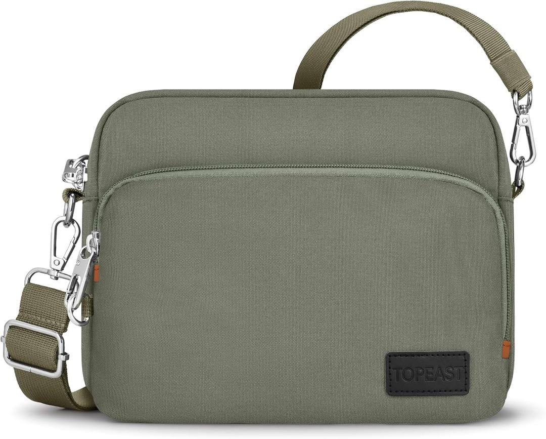 TOPEAST Anti-Theft Crossbody Travel Bag for Women Men, Lightweight Shoulder Bag Classic Design for Trip, Daily Use, Sport (Green)