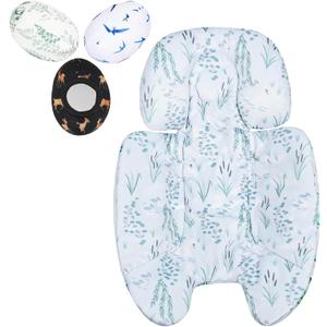 Mamaroo Newborn Insert and 3Pcs Mamaroo Replacement Toy Balls, Breathable Reversible Mamaroo Infant Insert Compatible with 4moms Mamaroo Baby Swing & RockaRoo, Head & Body Support, Machine Washable (Green)
