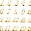 Acrylic Table Numbers 1-20 Decoration Gold Numbers With Stand Base for Wedding & Party Double Sided Mirrored