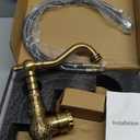 Rose Gold Vintage Antique Kitchen Faucet Brass Hot and Cold Rotating Bathroom Sink Tap Carved Basin Mixer Tap Brushed Brass Kitchen Sink Mixer Taps