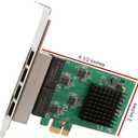 4 Port Quad Gigabit Ethernet PCI Express 2.1 PCI-E x1 Network Interface Card (NIC) 10/100/1000 Mbps Realtek Chipset SI-PEX24042