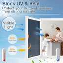 Haton Window Privacy Film One Way Window Tint for Home, Sun UV Blocking Heat Control Reflective Mirror Film, No Glue Static Cling See Out Not in Glass Door Covering, Black Silver, 29.5" x 157.4"