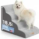 Gardner Pet 4-Step Dog Stairs for Small Dogs 18.5" H, Curved 4-Step Pet Stairs, Dog Steps for High Bed (18-20 in), Couch with Durable Non-Slip Waterproof Fabric Cover and CertiPUR-US Certified Foam
