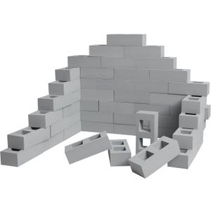Zhanmai 50 Pack Foam Bricks Building Blocks for Kids Foam Cinder Blocks Large Fake Bricks Toy for Stacking and Construction 8 x 4 x 2.4 Inches(Square)