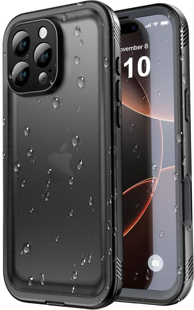 SPORTLINK for iPhone 16 Pro Max Case - IP68 Waterproof Military Protective Full Body Heavy Duty Shockproof 360 Sealed Dustproof with Camera Screen Protector Cover for i Phone 16 Pro Max 6.9" Black