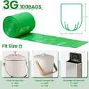 3 Gallon Compostable Food Scrap Bags, 100 Bags Compost Bags for Countertop Bin, BPI Certified and Meet The ASTM D6400 Standard