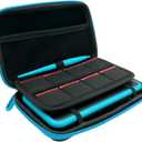 3 in 1 Case for Nintendo 2DS XL/New 2DS XL,Carrying Case Compatible with Nintendo 2DS XL with Stylus, 2 Screen Protector Film and 8 pcs game card cases - Black