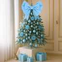 Leinuosen Large Blue Bow Party Decorations Big Twist Tie Bows Giant 30 Inch Coquette Birthday Decorations Wreath Wall Hanging Tree Topper Decor for Home Bachelorette Wedding Bridal Shower