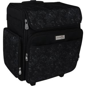 Everything Mary Rolling Craft Bag, Black & White - Papercraft Tote with Wheels for Scrapbook & Art Storage - Organizer Case for IRIS Boxes, Supplies & Accessories - for Teachers & Medical