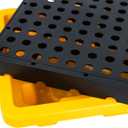 2 Drum Spill Containment Pallet with Drain, 26" x 14" x 4.7" Spill Tray