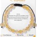 Healing Crystal Bracelet for Women 8mm Natural Stone Crystal Beaded Bracelets Adjustable Handmade Gemstone Bracelet Healing Jewelry Mother's Day Gifts for Women