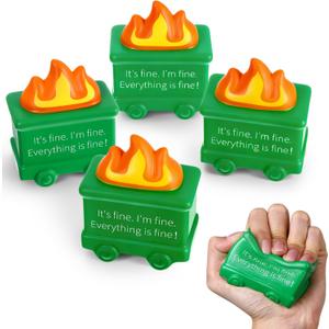 Shappy 4 Pcs Dumpster Stress Relief Balls Dumpster Anxiety Relief Gift PU Stress Balls for Adults Therapy Fidget Appreciation Gifts for Office Coworker(Green,Simple Style)