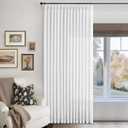 Extra Wide Pinch Pleated Linen Curtains 84 Inches Long 100 Inch Width for Living Room Bedroom Light Filtering Semi Sheer Pleat White Window Curtain Boho Pinch Pleated Drape Hooks Rings 1 Panel 100x84