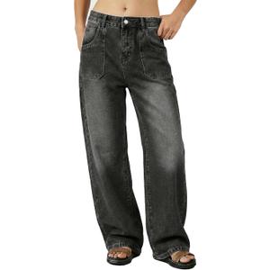 EMMIOL Baggy Jeans Women High Waisted Wide Leg Jeans (L)