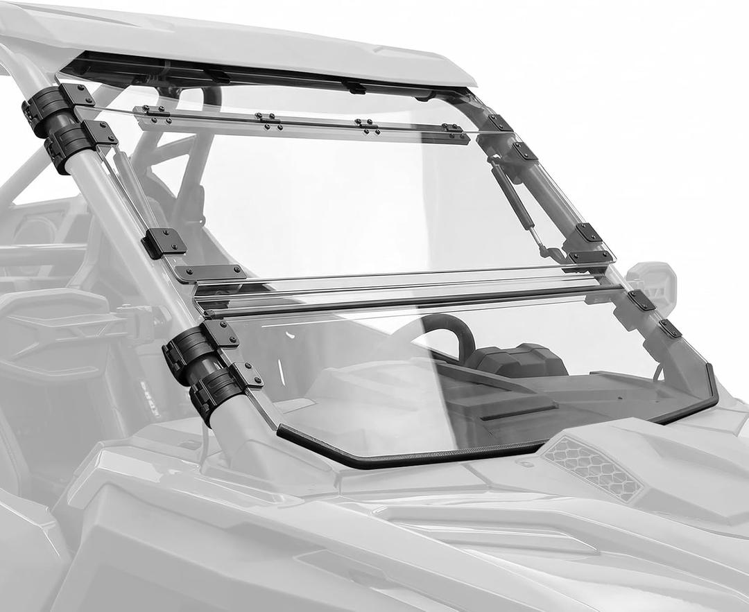 Flip Windshield for Polaris RZR PRO XP/ XP4/ PRO S/ S4 2025-2026 3-In-1 Clear Front Window,1/5" Hard Coated Poly Front Windscreen, Anti-UV Full Windshield, Can be Fully Closed, Vented, or Open