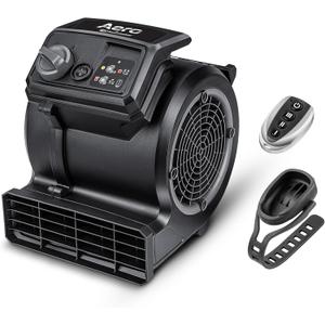 Vacmaster AM201R 3 Speed Floor Fan, 156W 550 CFM Air Mover, Utility Blower Fan, Carpet Dryer for Drying, Cooling & Circulation (Black)