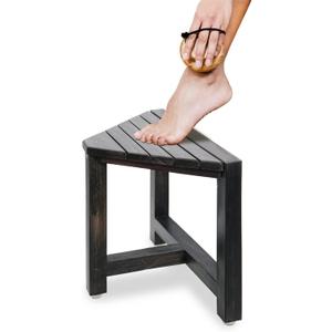 ENKEZI Shower Foot Rest 12 in - Shower Seat for Inside Shower - Shower Bench, Shower Stool for Shaving Legs, Corner Stool Suitable for Small Shower Spaces (Rustic Black) ENKEZI Shower Foot Rest 12 in - Shower Seat for Inside Shower - Shower Bench, Shower Stool for Shaving Legs, Corner Stool Suitable for Small Shower Spaces (Rustic Black)