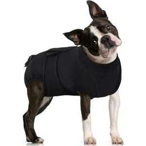 FUAMEY Dog Recovery Suit Male,Dogs Surgery Neuter Suits Puppy Spay Shirts for Female Protect Dog's Skin Anti Licking Abdominal Wounds Doggie Onesie Pet Bodysuit Alternative to Cone Black, Size: M