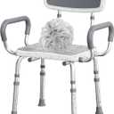UNILEAF Shower Chair for Inside Shower with Arms and Back, Adjustable Height Shower Chair for Elderly and Disabled Adults, 450 lb Capacity, Non-Slip Shower Seat, FSA/HSA Eligible