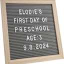 Letter Board by Crystal Lemon, 336 Letters Numbers & Symbols, Felt Letter Board, 10x10 Inches, Changeable Wooden Message Board Sign, Wood Frame, Wall Mount, Free Standing(Gray)