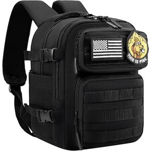 kcross 12L Mini Tactical Backpack for Men and Women, Tactical Backpack Small for Hiking, Small Tactical Bag (Black)