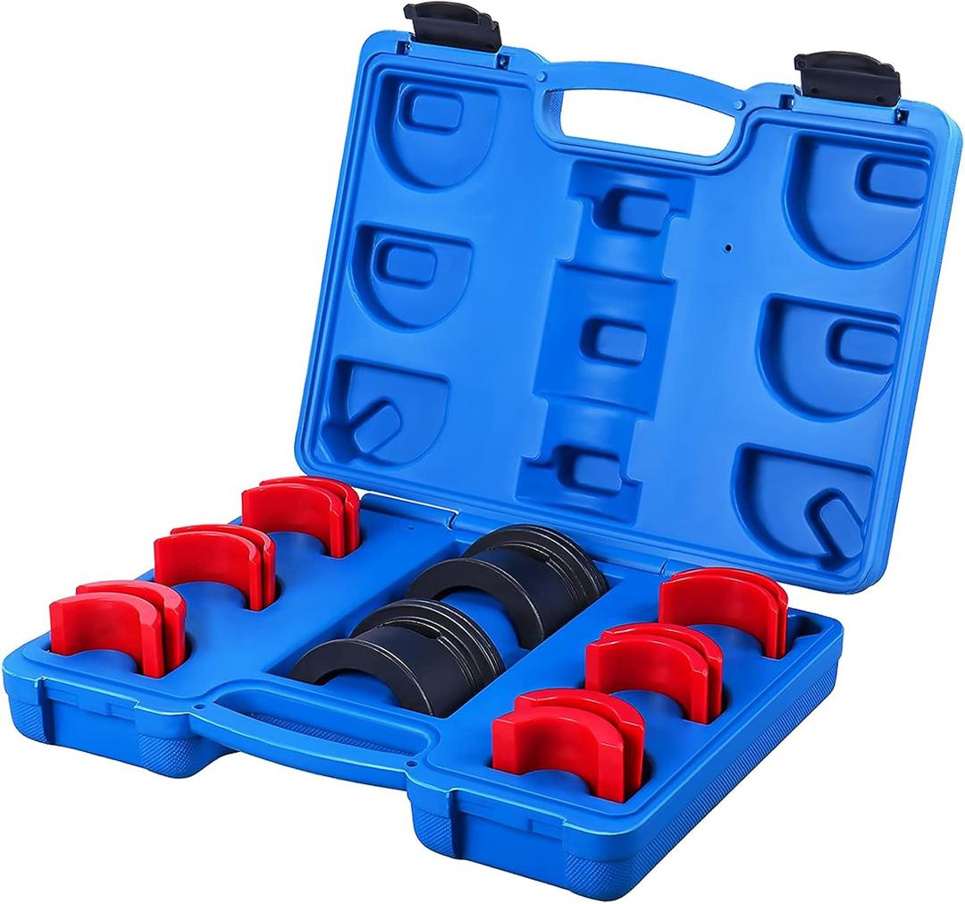 Motorcycle Fork Seal Driver Tool Kit Universal 14PCS Fork Seal Installer Driver Removal Set for 35MM 36MM 40MM 41MM 42MM 43MM 45MM 46MM 47MM 48MM 49MM 50MM