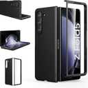 Foluu Slim Fit Case for Samsung Galaxy Z Fold 5 Case, with Front Built-in Screen Protector, Ultra Thin Matte PC Protective Cover for Samsung Galaxy Z Fold5 5G 2023 (Black)