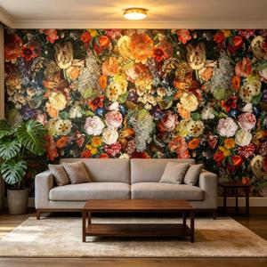 Rose Floral Large wall murals Peel and Stick self Adhesive Flowers Wallpaper for Bedroom Living Room - 85"x118"