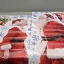 Gueevin 2 Sheets 3.3ft Extra Large Kissing Santa & Mrs. Claus Under The Mistle Window Clings with Snowflakes Watercolor Rustic Xmas Couple Stickers Decals for Home Office Winter Holiday Party Decor