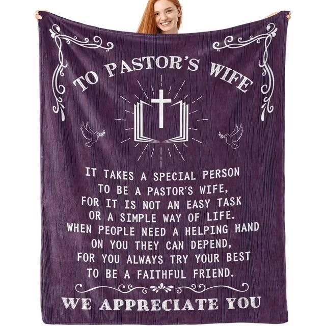 Pastor Wife Appreciation Gifts for Pastor''s Wife Throw Blanket to Pastors Wife Gift for Women Christmas Christian Birthday Gift for Preacher‘s Wife Blanket 60x80inches