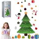 Christmas Tree Fridge Magnets SetMagnetic Christmas Decorations with Santa, Reindeer & Gift Boxes, Reusable Holiday Ornaments for Refrigerator, Home, Office, Kitchen & Metal Surfaces