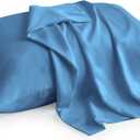Atiksh Beddings Pack of 2 Toddler Travel Pillow Cases 100% Soft Egyptian Cotton, 600 Thread Count with Zipper Closure for Small Travel Pillowcase 14x20 inch, Medium Blue