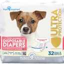 Paw Inspired 32ct Disposable Dog Diapers | Female Dog Diapers Ultra Protection | Diapers for Dogs in Heat, Excitable Urination, or Incontinence (Small)