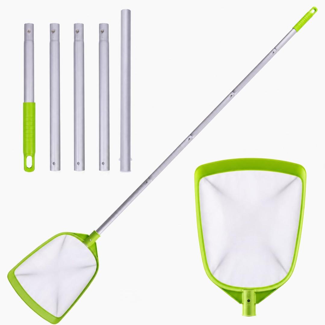 Sepetrel Pool Skimmer Net- Total Length 72 inches Ultral Fine Mesh Rake with Pole,Accessories for Cleaning Inground/Above Ground Swimming Pool, Pond,Spa and Hot Tub Leaf Debris