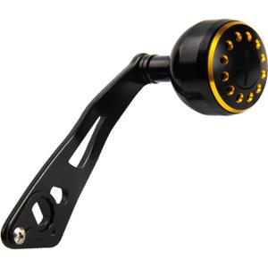 1 Pc Fishing Reel Handle Aluminum Alloy Lightweight Low-Profile Reel Black Gold Power Handle 0.31x0.2inch Mounting Hole for Reel Repair Parts