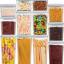 Ankou Pop Airtight Food Storage Containers with Lids for Kitchen Pantry Organizing Stackable Container for Cereal Snack Flour Sugar Coffee Spaghetti -12 Pcs(1.2, 2.0, 2.7, 3.3qt)*3