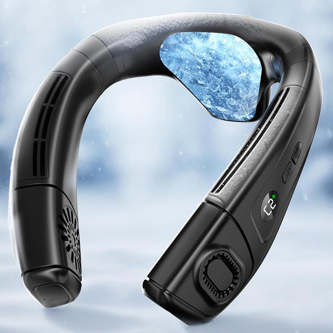 Neck Fan Portable Air Conditioners Personal Fans, Ergonomic Fan with Cooling Plate, Type-C 8000mAh Rechargeable 3D Airflow Wearable LED Screen 3 Modes Gifts for Men Women Outdoor Travel Indoor Neck Fan Portable Air Conditioners Personal Fans, Ergonomic Fan with Cooling Plate, Type-C 8000mAh Rechargeable 3D Airflow Wearable LED Screen 3 Modes Gifts for Men Women Outdoor Travel Indoor