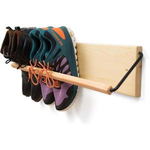 Wall Mounted Shoe Rack - A Wooden, Modern, Slim, and Small Shoe Storage Solution for Shoes and Boots in Narrow Spaces, entryways, or hallways. (30-in-Wide)