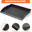 Cast Iron Griddle for Gas Grill and Stove Top, 23" x 16" Universal Flat Top Plate, X-Shaped Reinforced Ridges, Nonstick Coating Large BBQ Flat Top Plate for Camping, Parties