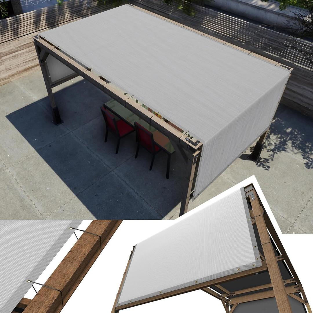 AMGO 12' x 16' Grey Pergola Sun Shade Canopy Replacement Cover UPF50, Commercial Grade 260 GSM Cloth for Outdoor Patio, Garden, Backyard