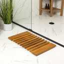JONATHAN Y Acacia Wood Slat Indoor/Outdoor Bath Mat Natural 16"X26", Paige Modern Classic for Shower Mat for Bathroom Bathtub, Door, Spa, Sauna or Garden MAT1000A
