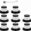 8 Pack Replacement Filter Compatible with Compact Cordless Vacuum, Washable Hepa Filter