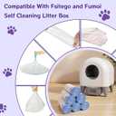 100 Count 26" x 11.8" Automatic Cat Litter Box Bags Compatible with Cmg Fmo Fstg Robot Litter box, Thick Self-Cleaning Cat Litter Box Replacement Liners with Drawstring Heavy Duty